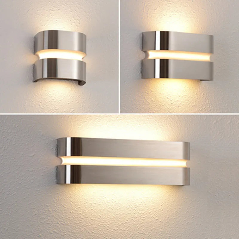 LumiSteel – Candeeiro de Parede LED em Aço Inoxidável para Varanda e Terraço – À Prova de Água e Moderno
