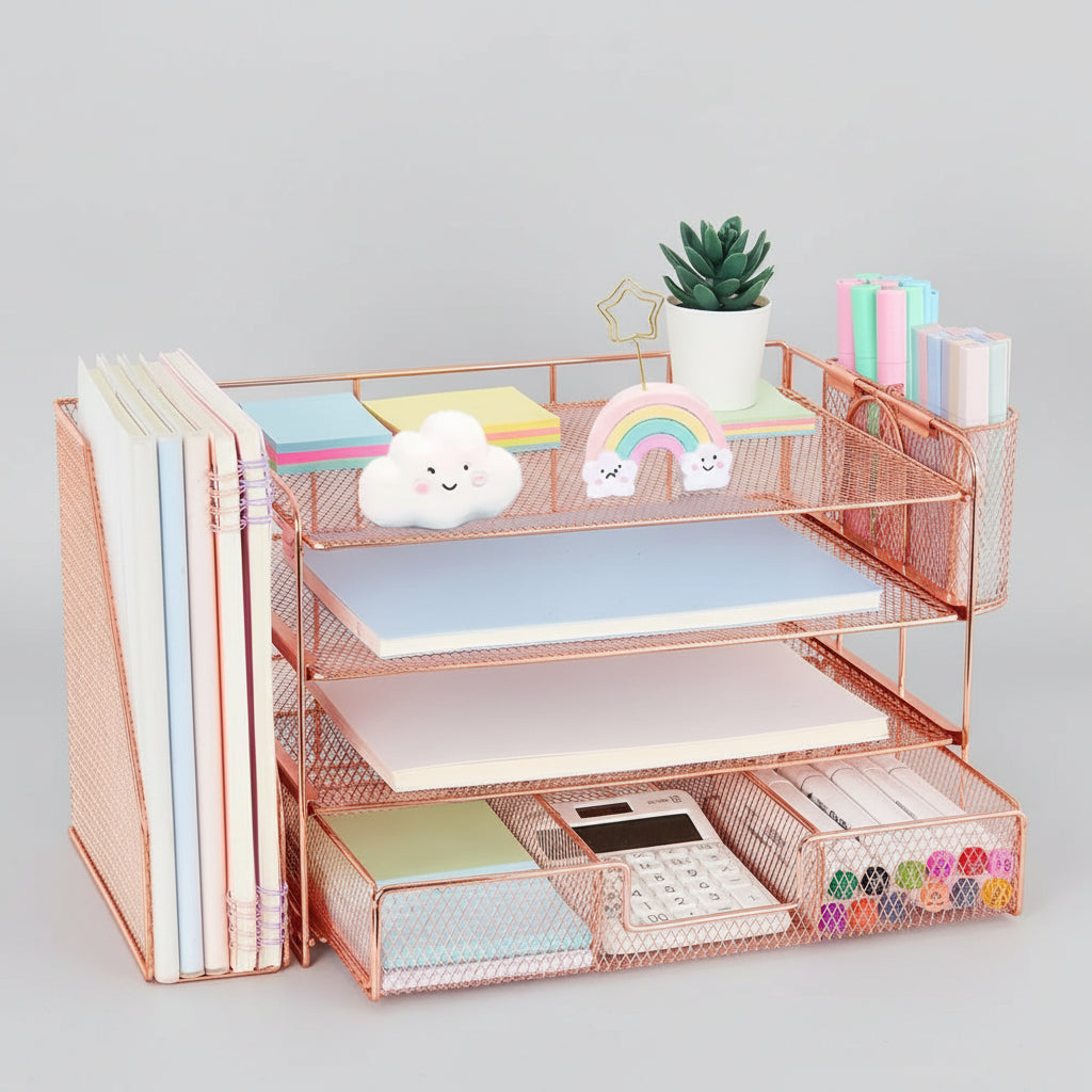 Desk Organizer Adjustable Drawer Vertical File Holder Office Storage