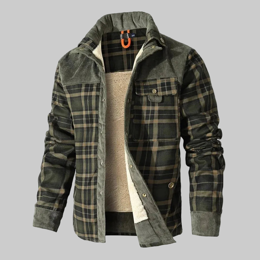 Men's Winter Coat Flannel Plaid Lined Warm