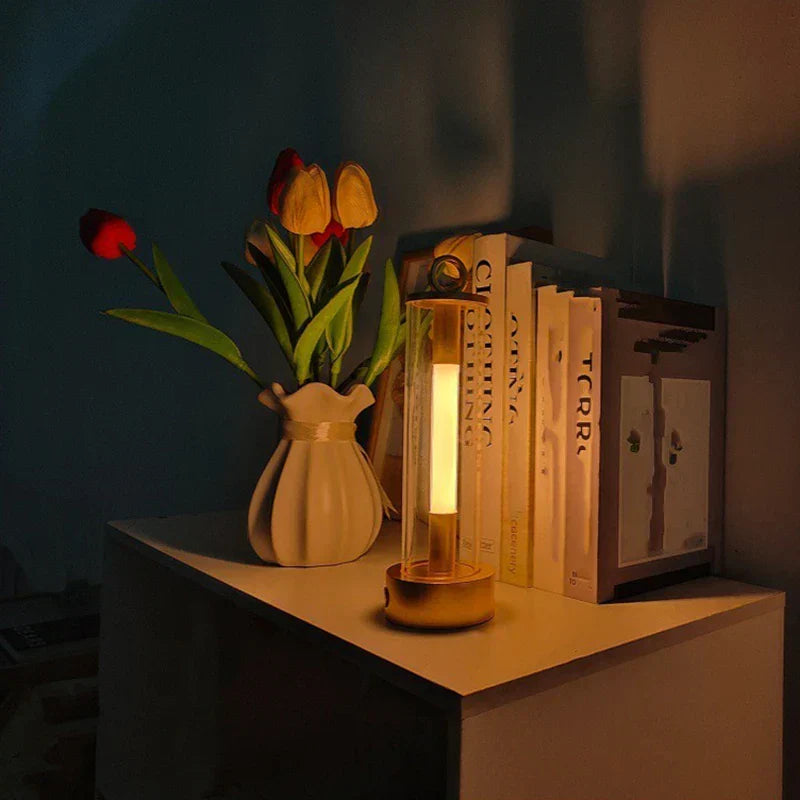 GlowLuxe - Lámpara de mesa LED recargable para interior y exterior, inalámbrica y resistente a la intemperie