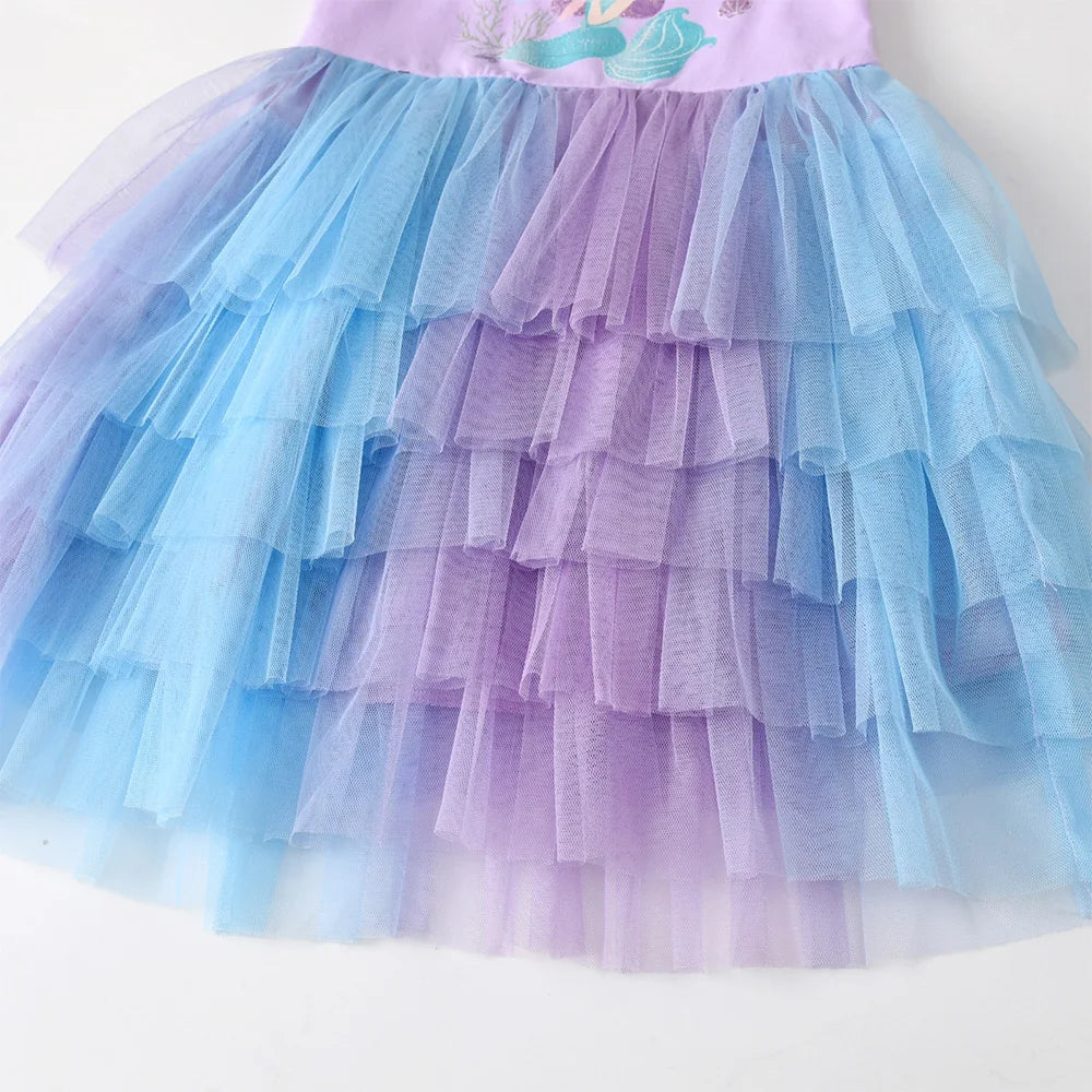 Elegant Multilayer Tulle Halloween Princess Costume for Girls