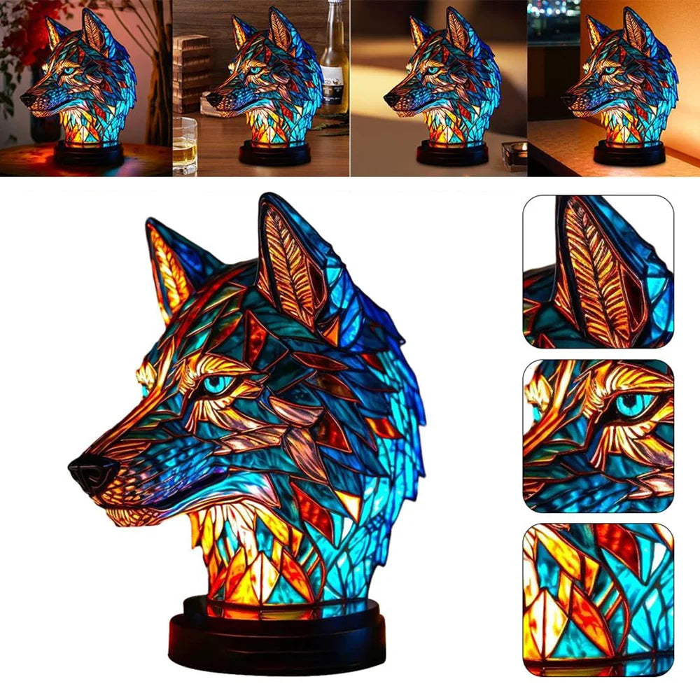 LumeWolf - LED Tafellamp met Wolf Ontwerp – Handgemaakte Decoratieve Verlichting