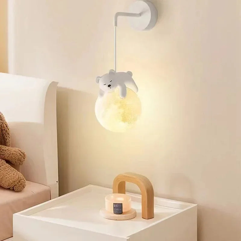 MoonGlow - Lampada da parete LED creativa per camera da letto e cameretta