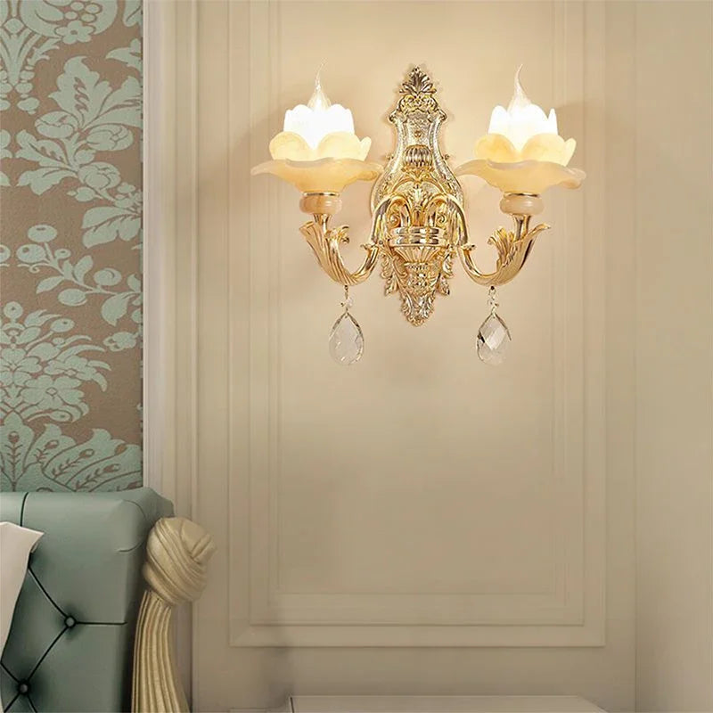 CrystalElegance - Luxury Crystal Wall Lamp for Bedroom and Living Room