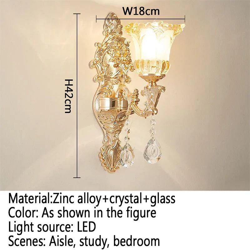 CrystalElegance - Luxury Crystal Wall Lamp for Bedroom and Living Room