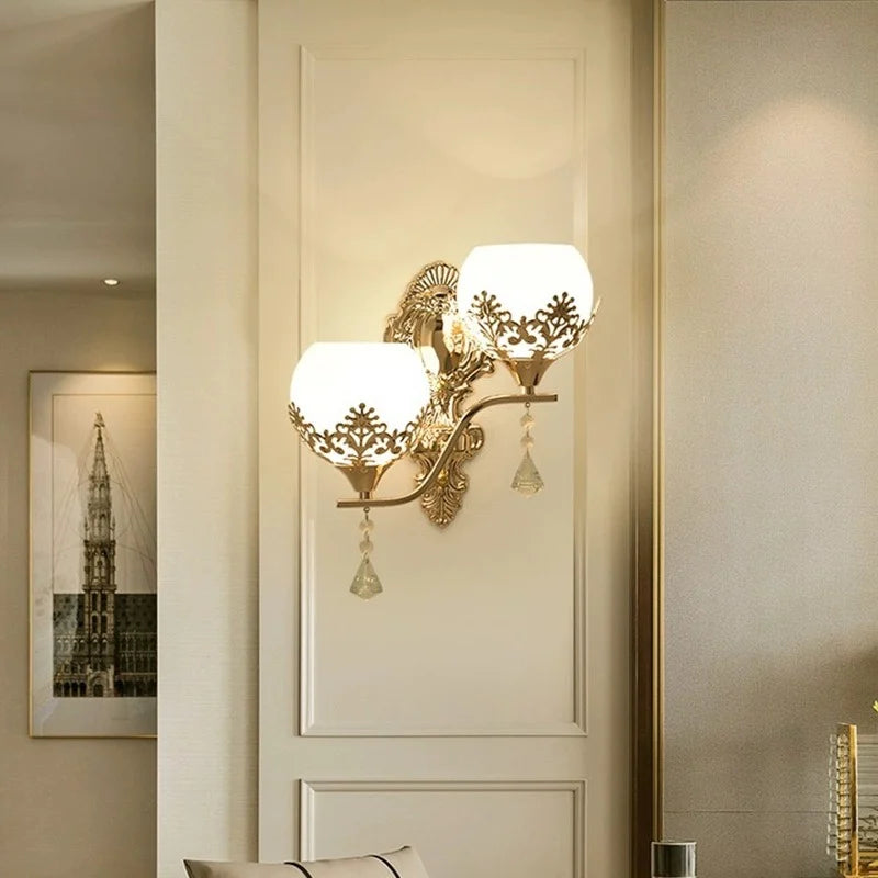 CrystalLuxe - LED Wall Lamp Gold Bedroom & Living Room Ambient Lighting