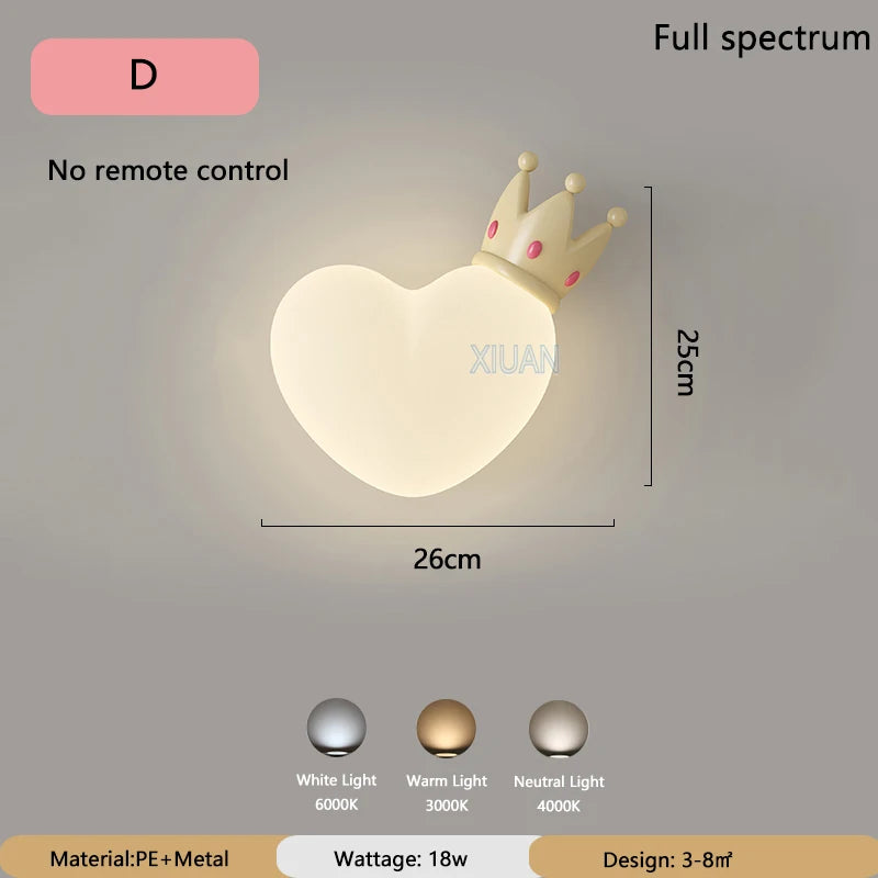 LoveLight - Pink Crown Cloud Heart Design LED Bedside Lamp