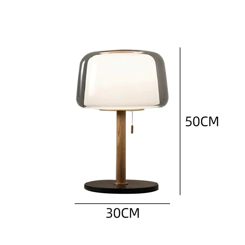 LumeHaven – Night Lamp with Wooden Base and LED Lighting