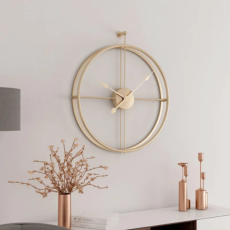LuxeTijd - Stille Muurklok 50/60cm voor Moderne Interieurs