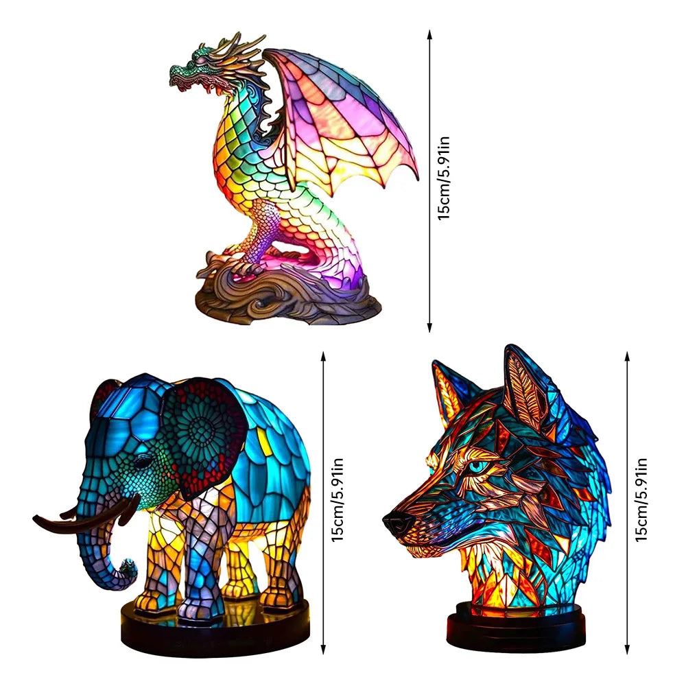 LumeWolf - LED Tafellamp met Wolf Ontwerp – Handgemaakte Decoratieve Verlichting