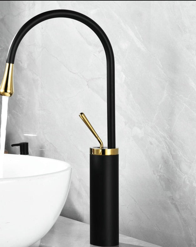 Torneira de Lavatório Estilo Gotas para Casa de Banho Giratória Torneira de Cascata