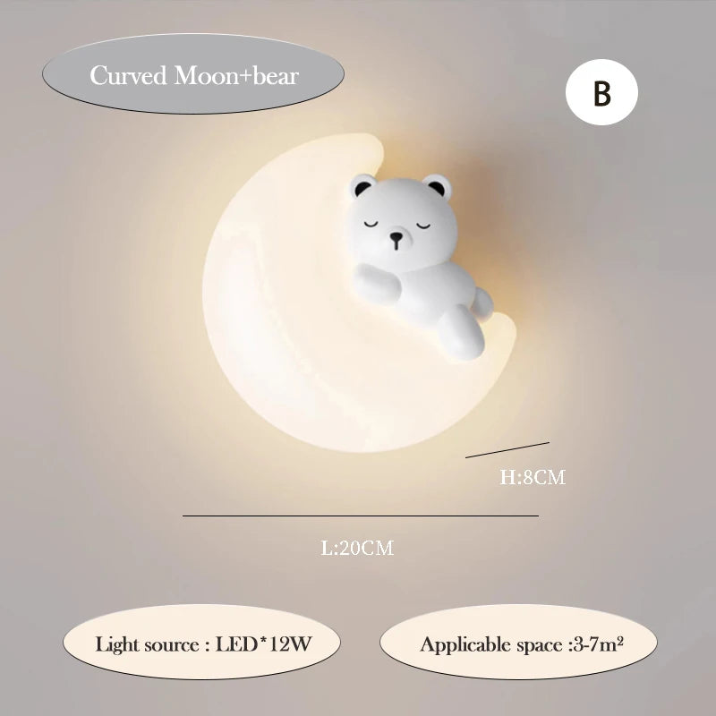 PandaLicht - Candeeiro de Parede LED Panda Sombrio para Quartos de Crianças