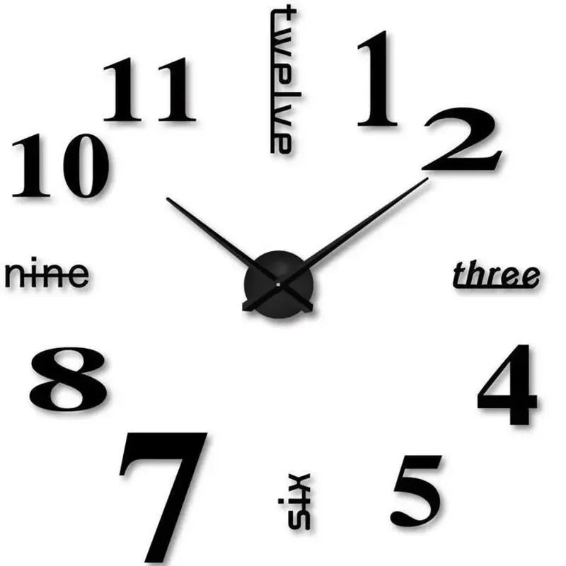 3D Mirror - Roman Numerals DIY Wall Clock for Modern Decoration