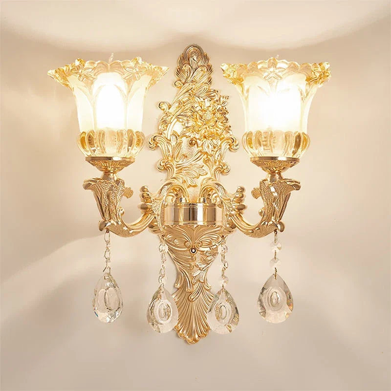CrystalElegance - Candeeiro de Parede de Cristal Luxuoso para Quarto e Sala de Estar