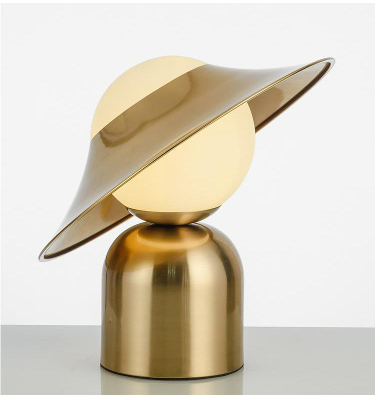 LuxeLume - Golden Table Lamp with LED Lighting