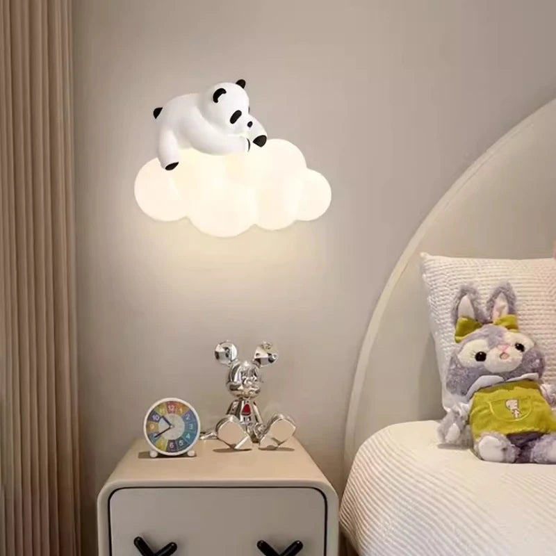 PandaLicht - Candeeiro de Parede LED Panda Sombrio para Quartos de Crianças