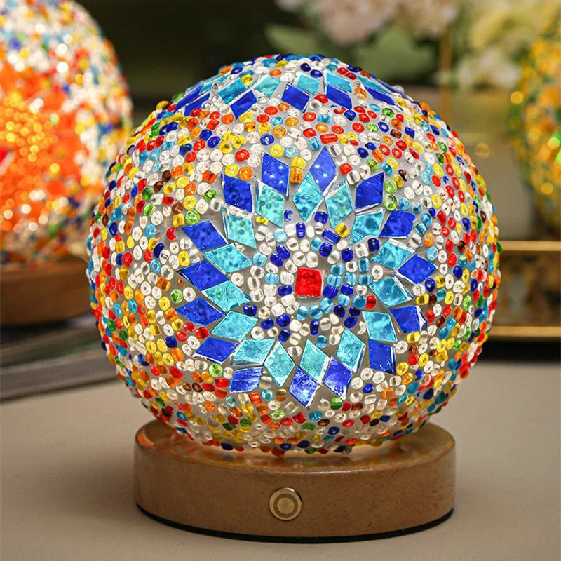 BohoGlow - LED Desk Lamp in Bohemian Style – Dimmable, Vintage Look