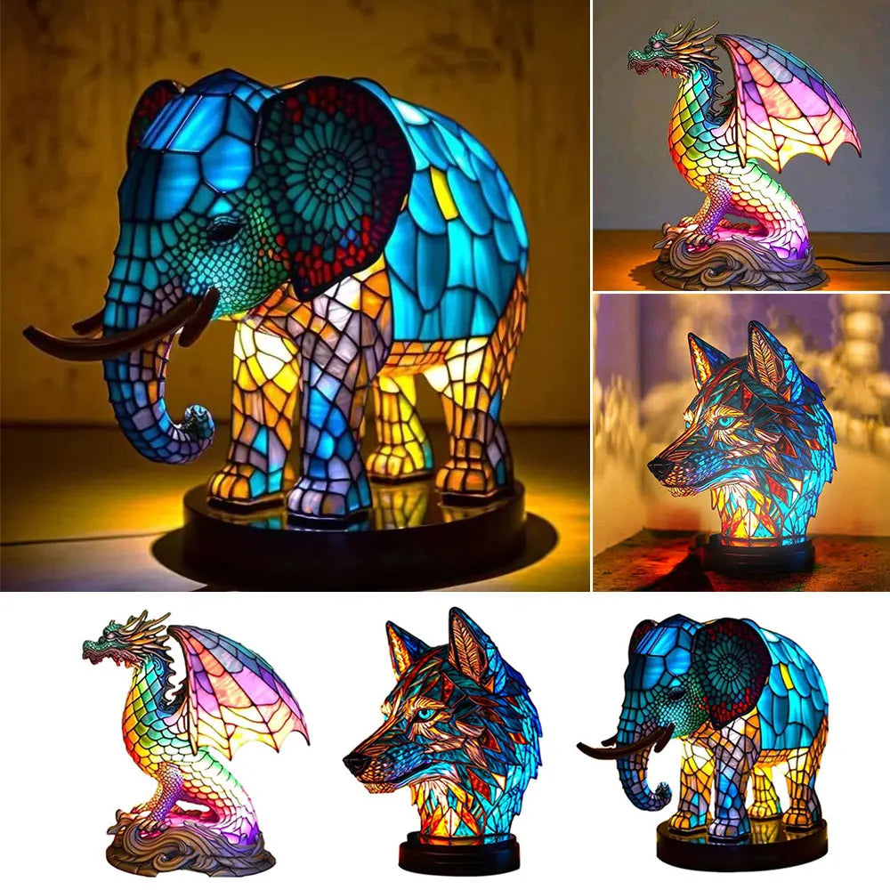 LumeWolf - LED Tafellamp met Wolf Ontwerp – Handgemaakte Decoratieve Verlichting