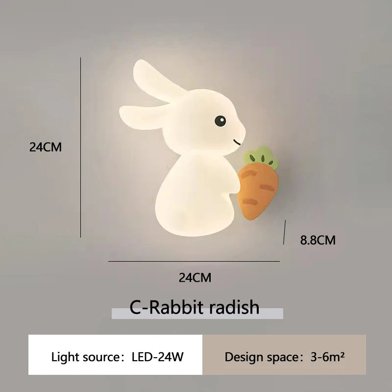 RabbitLight - Shady LED Rabbit Wall Lamp for Children's Rooms