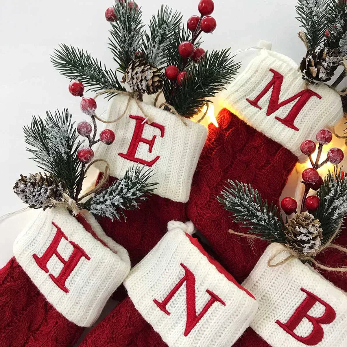 Calze di Natale - Calze con fiocchi di neve per decorazioni festive