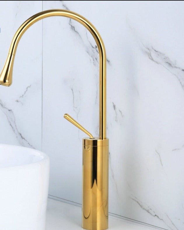 Torneira de Lavatório Estilo Gotas para Casa de Banho Giratória Torneira de Cascata