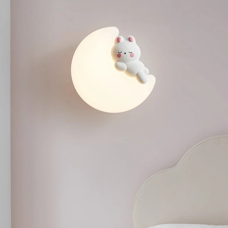 MoonAnimal - Lámpara creativa de luna para habitaciones infantiles y dormitorios