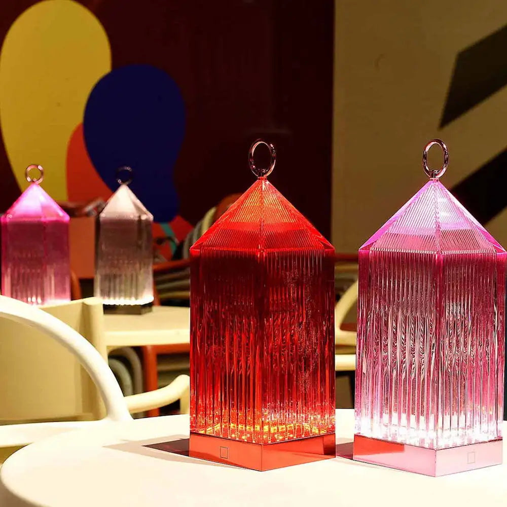 CrystalGlow - Rechargeable Crystal Night Lamp with LED Lighting, Dimmable & Wireless