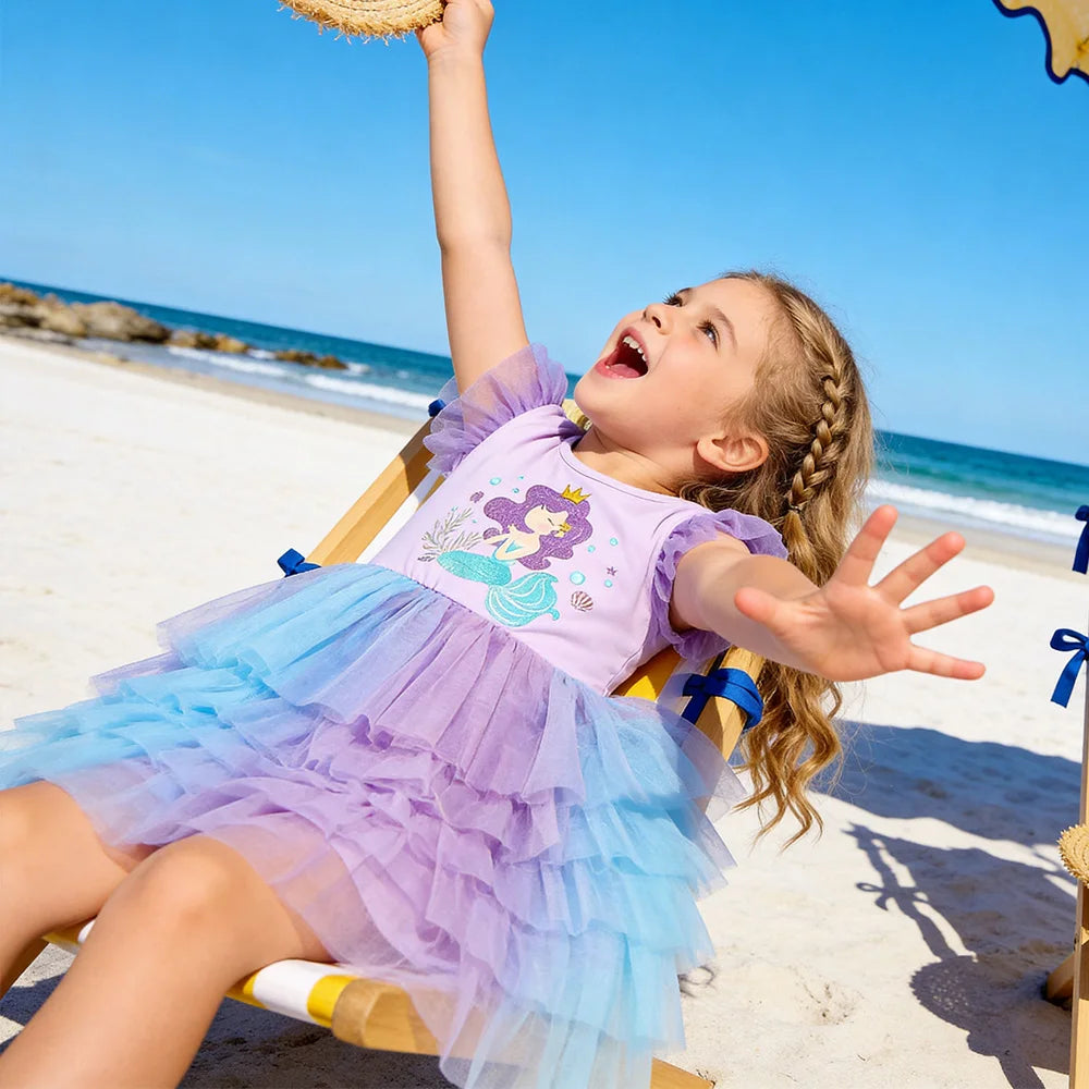 Elegant Multilayer Tulle Halloween Princess Costume for Girls