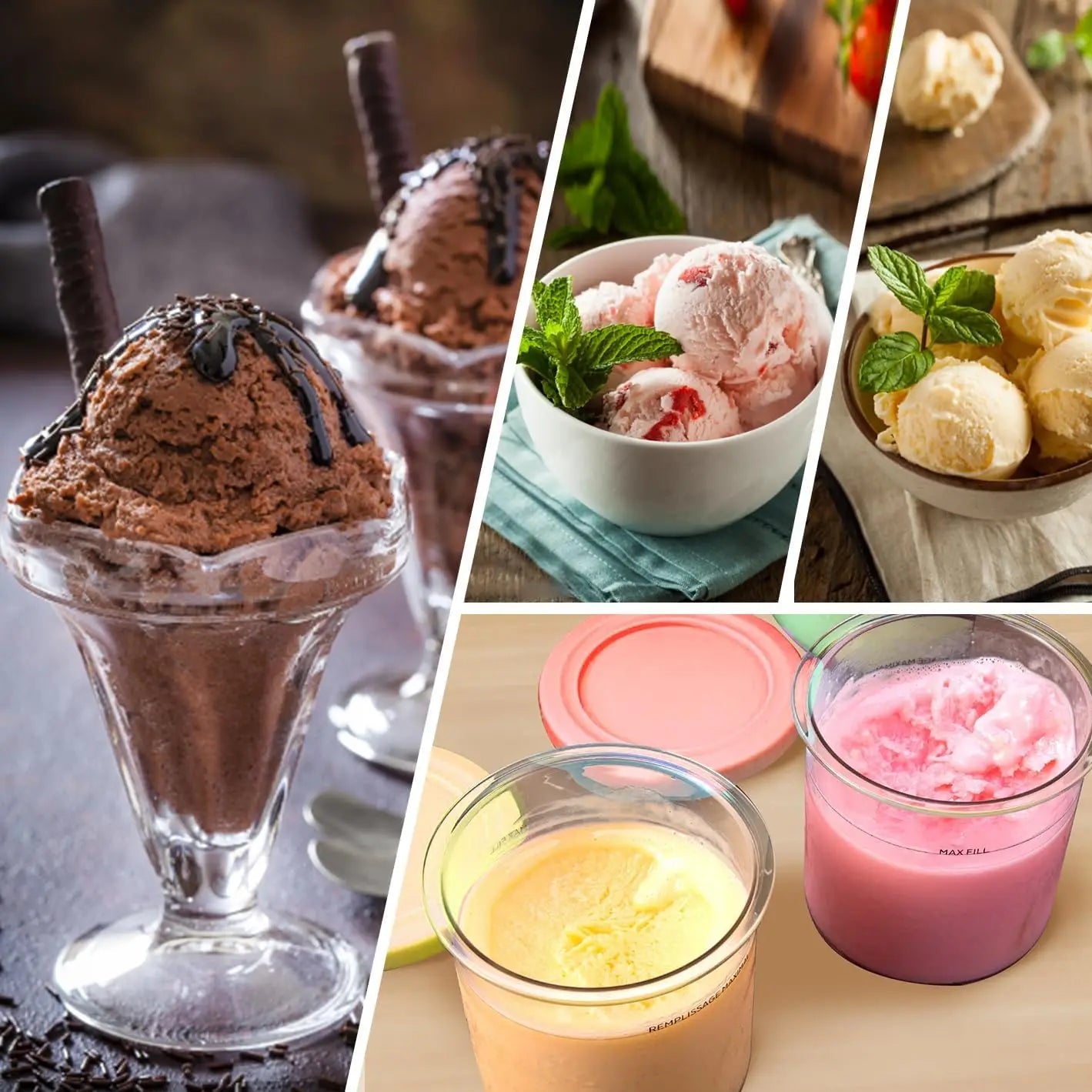 Kitchen Storage Jars Colorful Lids Ice Cream Desserts