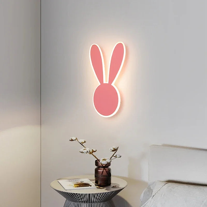 PinkRabbit - Lampada da parete per cameretta bambini LED Illuminazione decorativa
