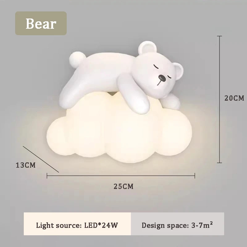 PandaLicht - Candeeiro de Parede LED Panda Sombrio para Quartos de Crianças
