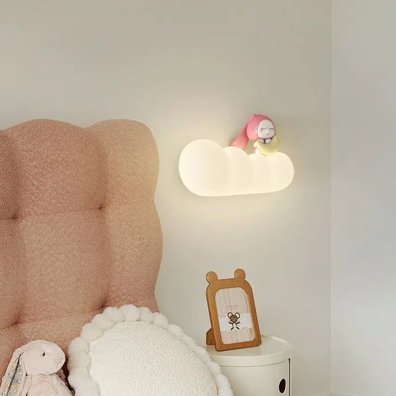 KinderDroom - Candeeiro de Parede para Quarto de Criança com Design de Animais de Banda Desenhada LED