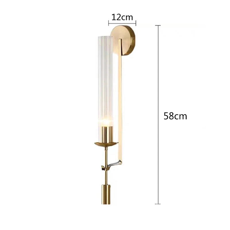 NordicRetro - Golden Wall Lamp With Glass Tube