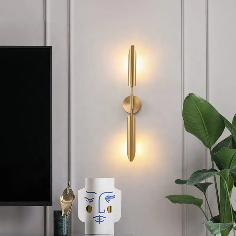 LuxeGlam - Golden Industrial Wall Lamp for Hotel and Living Room