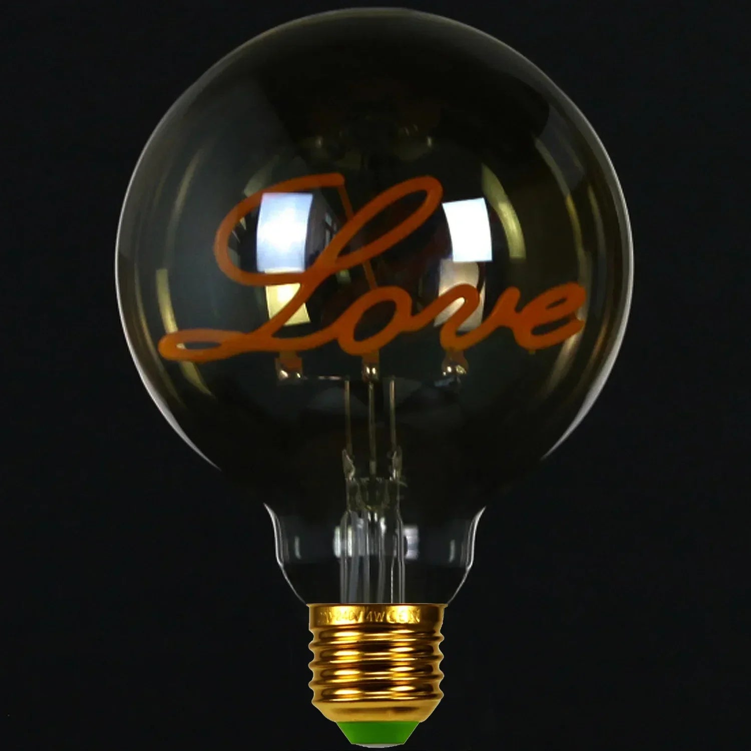 RetroLED - Vintage Table Lamp with Wooden Base and LED Lamp with Inscription