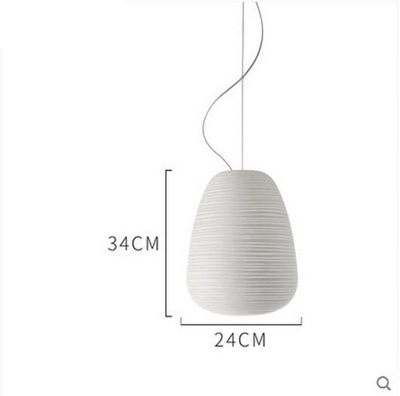 Lampada a sospensione in vetro bianco neve contemporanea