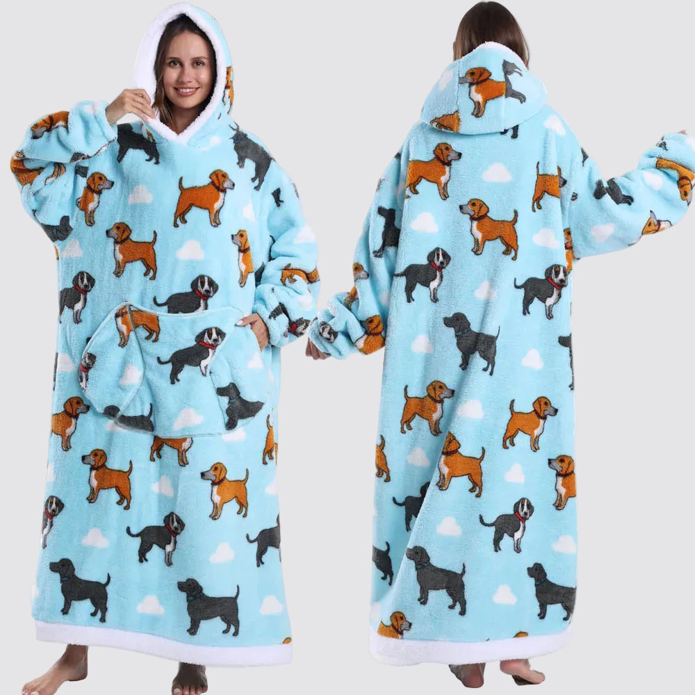 Sweatshirt com Capuz de Lã Ampla Estilo Aconchegante e Elegante Saco-Cama com Capuz