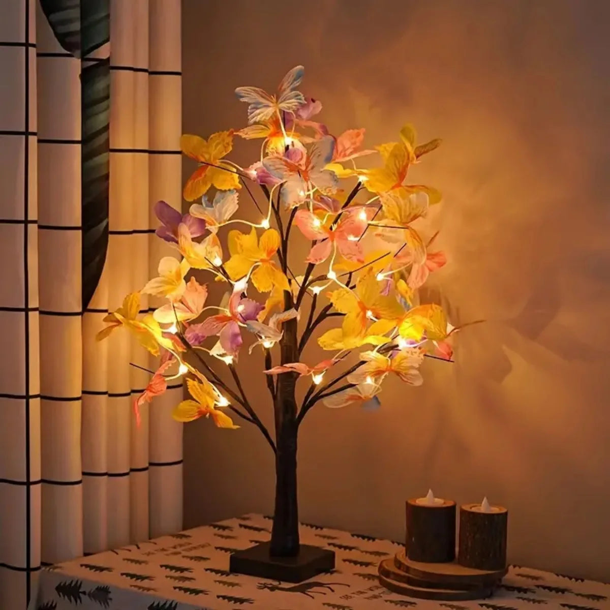 LumiTree - Lampada da tavolo LED albero di betulla con cambio colore – Lampada decorativa ad albero