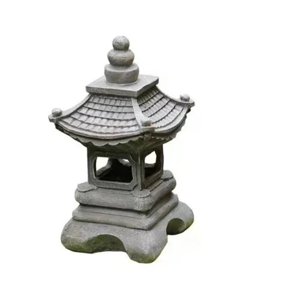 Farol de jardín japonés – Iluminación exterior solar LED resistente a la intemperie para jardines zen