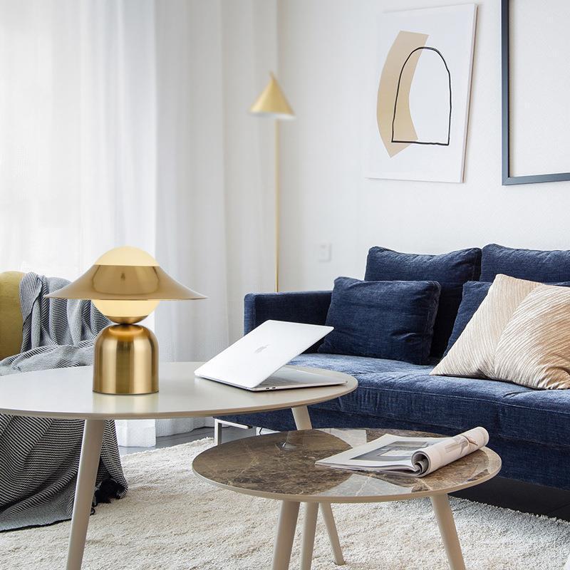 LuxeLume - Golden Table Lamp with LED Lighting
