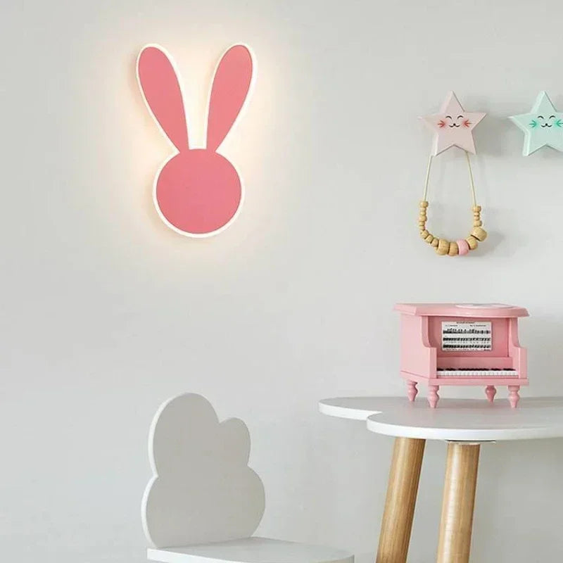 PinkRabbit - Lampada da parete per cameretta bambini LED Illuminazione decorativa