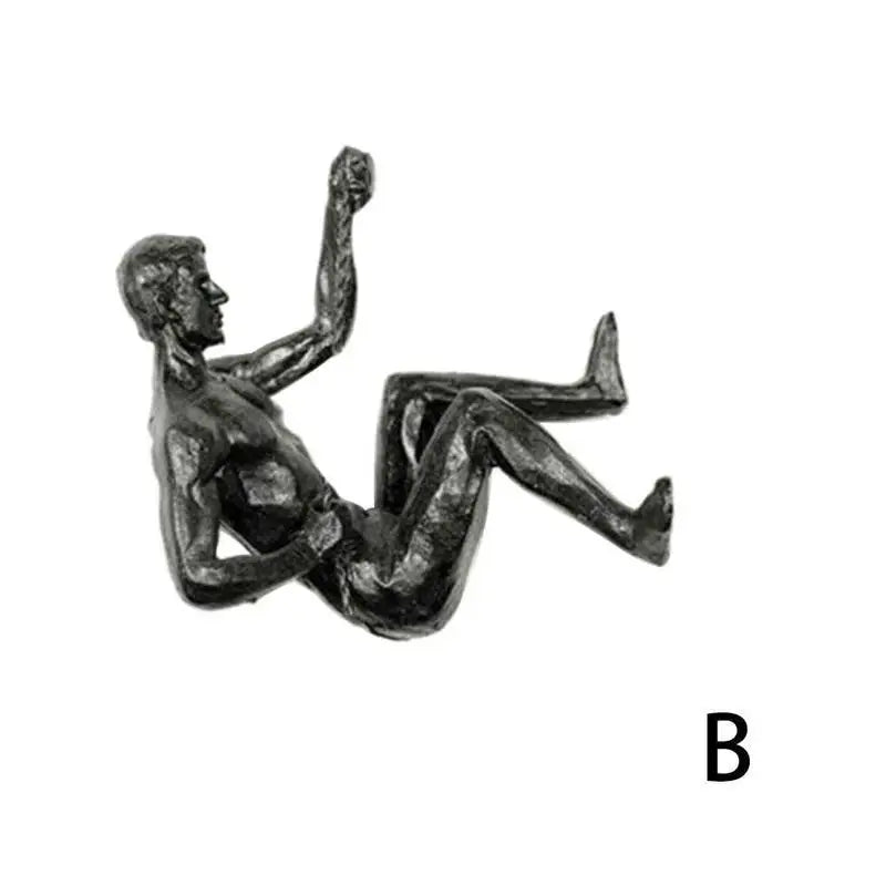 Atleta Escalada Rocha Homem Resina Fundo Parede Decoração