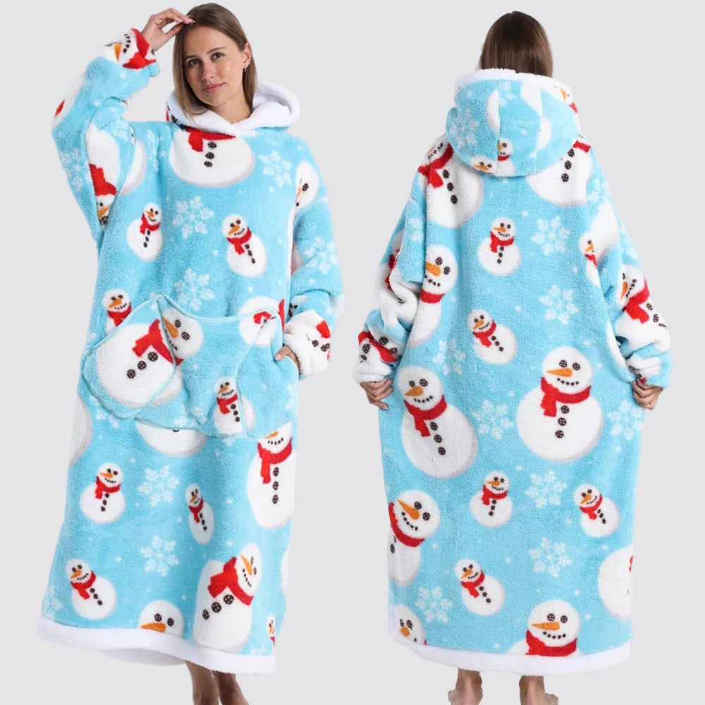 Sweatshirt com Capuz de Lã Ampla Estilo Aconchegante e Elegante Saco-Cama com Capuz