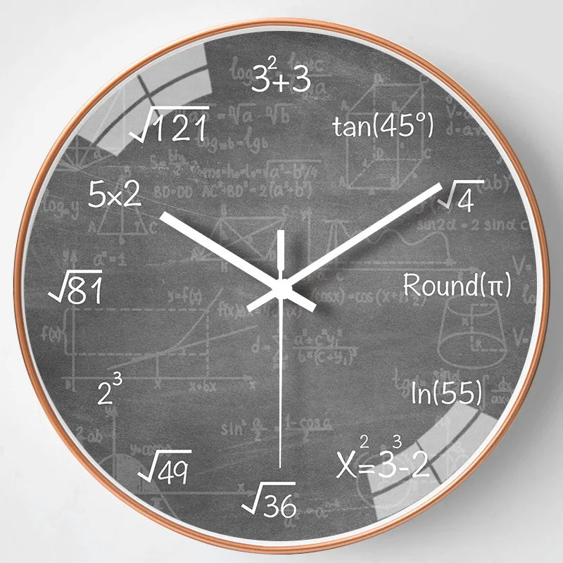 ChalkBoard - Mathematical Formulas Wall Clock for Stylish Decoration