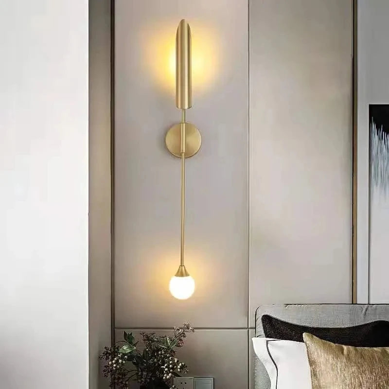 LuxeGlam - Golden Industrial Wall Lamp for Hotel and Living Room