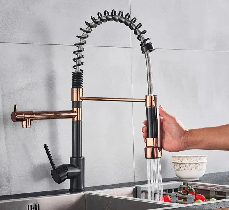 AquaFlex – Rubinetto da Cucina Estraibile con Doppie Bocchette