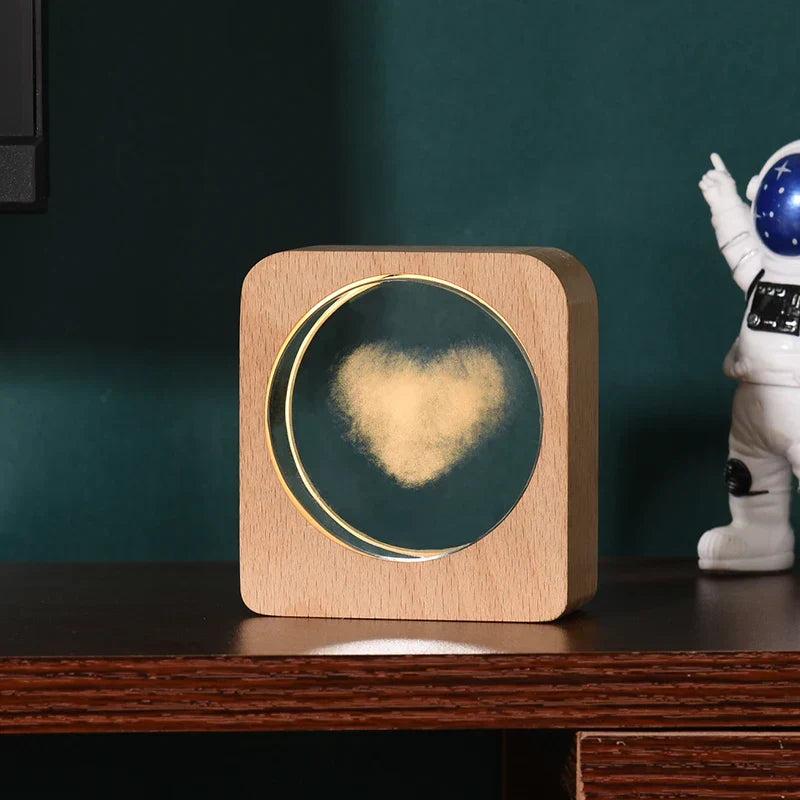 LumiWood - 3D Wooden Night Light with Engraving and Warm LED Lighting