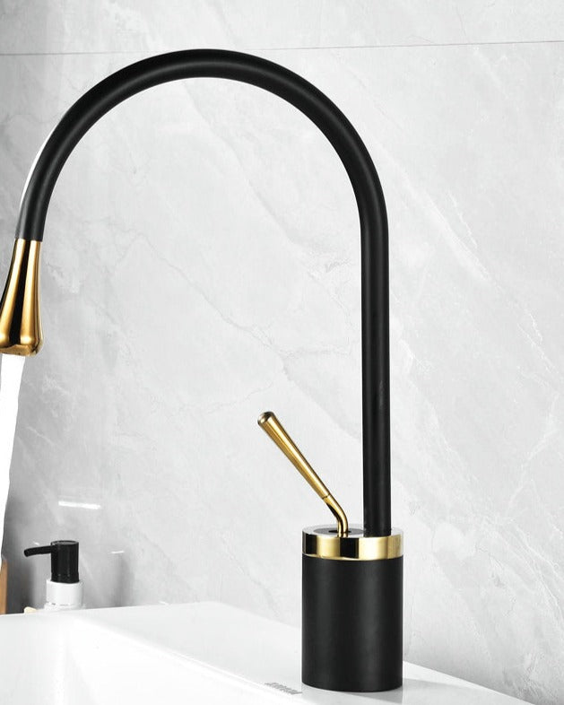 Torneira de Lavatório Estilo Gotas para Casa de Banho Giratória Torneira de Cascata