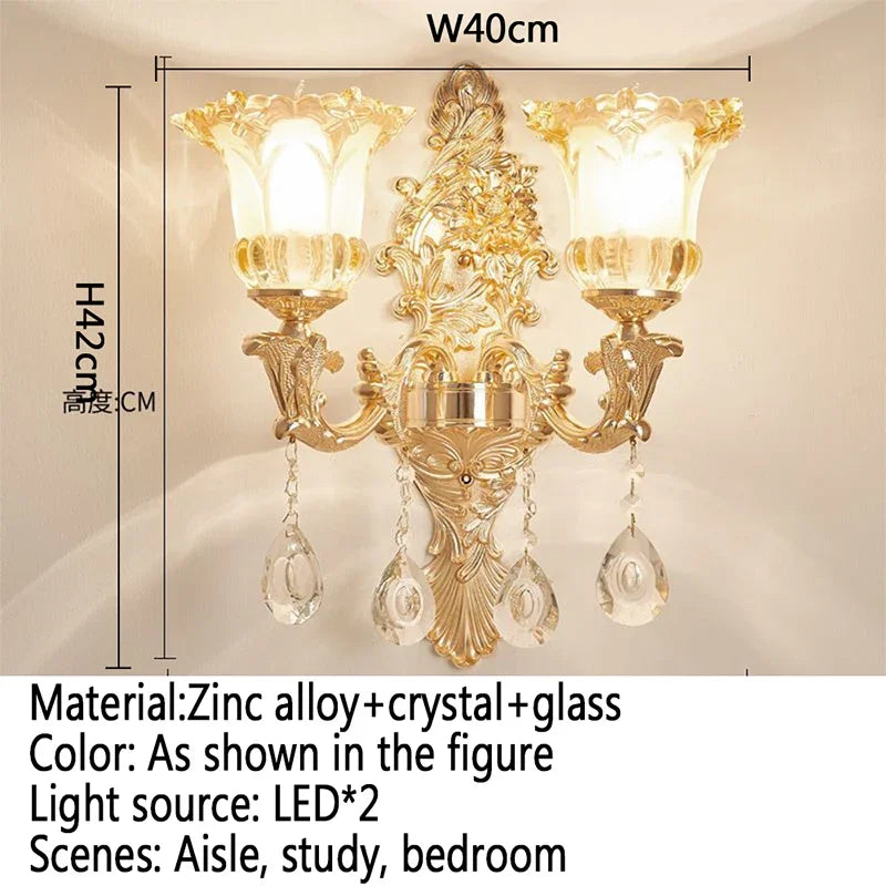 CrystalElegance - Luxury Crystal Wall Lamp for Bedroom and Living Room