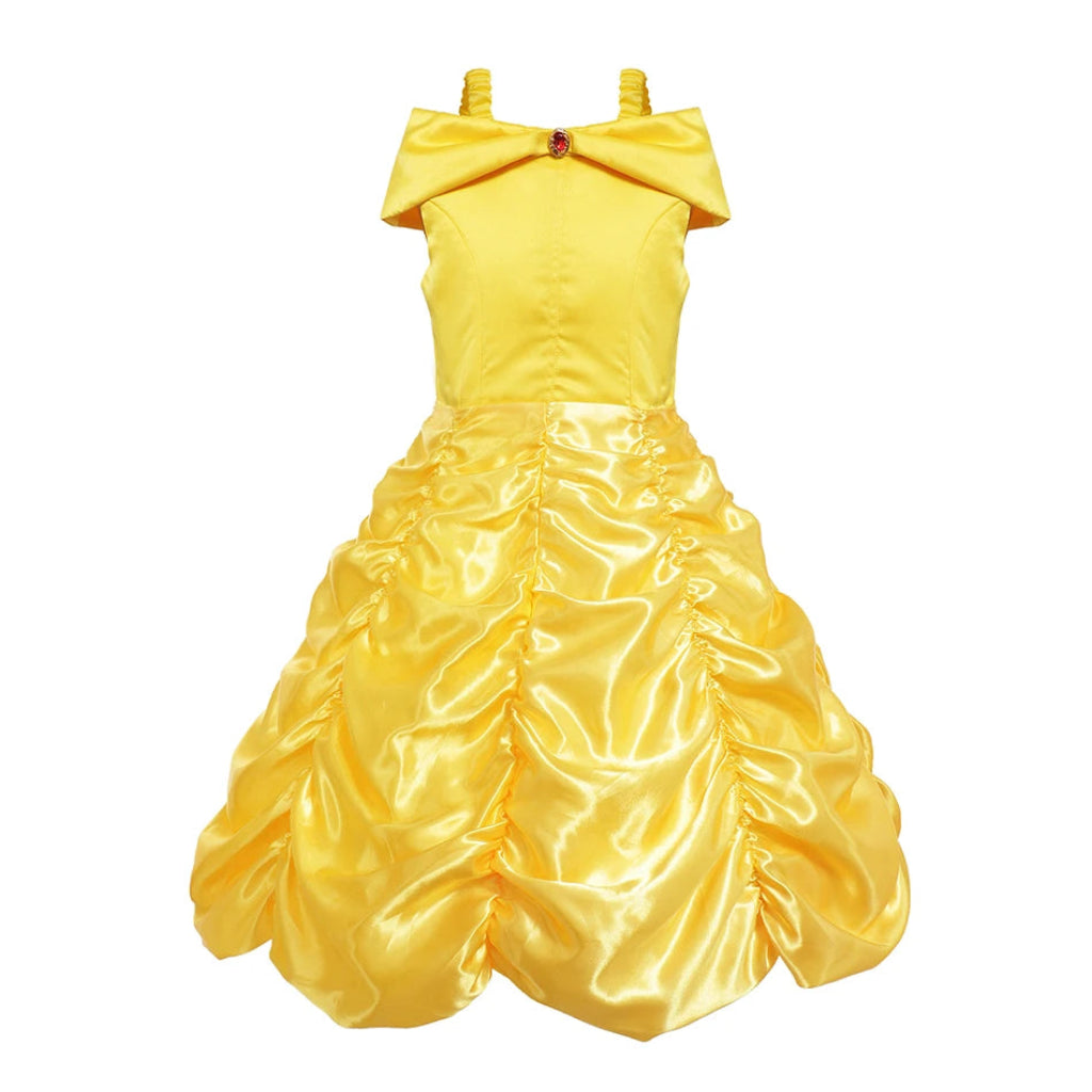 Fato de Halloween Princesa Menina Amarelo Elegante Completo